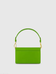 Green Mini Leather Shoulder Bag With Gold Hardware